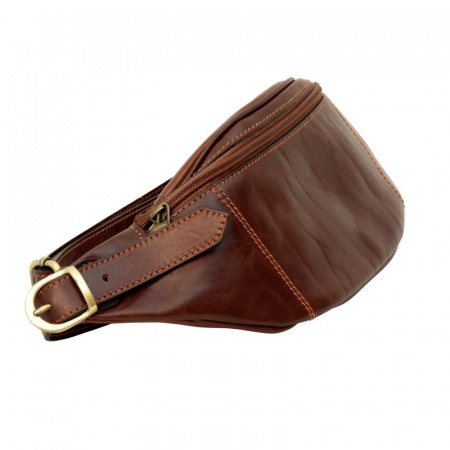 MARSUPIO IN PELLE MODELLO 2 TASCHE OLD ANGLER FIRENZE - Img 3