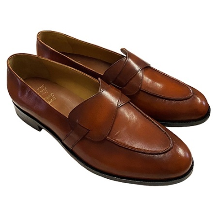 MOCASSINI UOMO IN PELLE DIPINTI A MANO GAROFALO GIANBATTISTA ARTIGIANALI MADE IN ITALY - Img 2