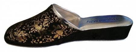 PANTOFOLA DONNA IN CAMOSCIO MILLY STAMPA FIORI ARTIGIANALE MADE IN ITALY - Img 5
