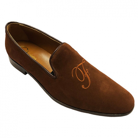 PANTOFOLE UOMO CHIUSE IN CAMOSCIO PERSONALIZZABILI CON INIZIALI GAROFALO GIANBATTISTA ARTIGIANALI MADE IN ITALY - Img 3
