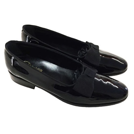 SCARPE UOMO DA CERIMONIA IN VERNICE CON PAPILLON GAROFALO GIANBATTISTA ARTIGIANALI MADE IN ITALY - Img 2