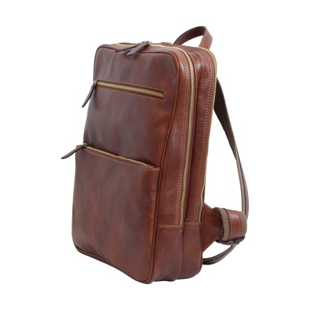Zaino in pelle con facia per trolley-Marrone - Img 2