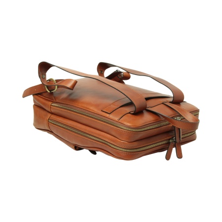 Zaino in pelle con fascia per trolley - teak - Img 2