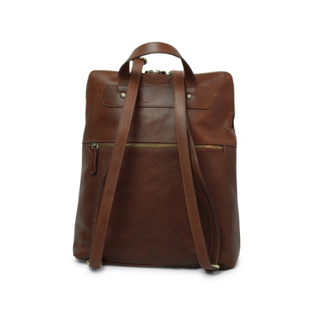 Zaino in pelle - marrone castagna - Img 5