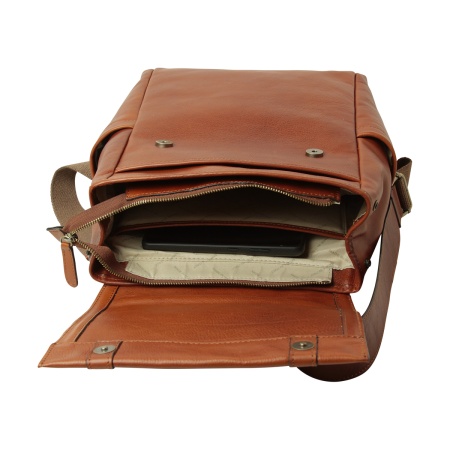 Zaino per laptop in pelle con fascia per trolley-TEAK - Img 5