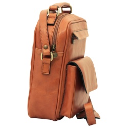 Borsa a tracolla con tasca frontale. Marrone Coloniale - Img 2