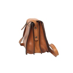 Borsa a tracolla da donna in pelle di vitello pieno fiore-Cuoio - Img 4