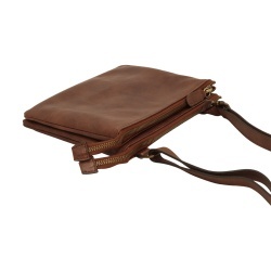 Borsa a tracolla di vitello pieno fiore - marrone - Img 2