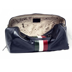 Borsa da viaggio in pelle pieno fiore - nero con bandiera Italia - Img 7