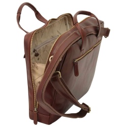 Cartella in pelle con chiusura a zip. Marrone - Img 2