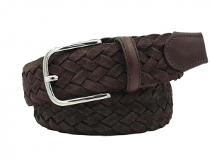 CINTURA UOMO 3,5 CM EXTRA LARGE INTRECCIATA IN CAMOSCIO ORIONE BELTS ARTIGIANALE MADE IN ITALY
