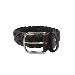 CINTURA UOMO 3,5 CM EXTRA LARGE INTRECCIATA IN CUOIO ORIONE BELTS ARTIGIANALE MADE IN ITALY - Img 5