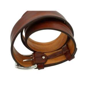 CINTURA UOMO 4 CM IN CUOIO DI TORO ORIONE BELTS ARTIGIANALE MADE IN ITALY - Img 3