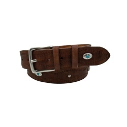 CINTURA UOMO 4 CM IN CUOIO DI TORO SABBIATO DESERT ROSE ORIONE BELTS ARTIGIANALE MADE IN ITALY