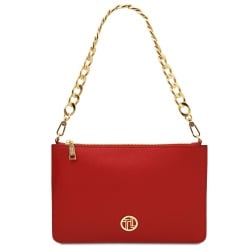 Diva - Pochette in pelle con tracolla a catena