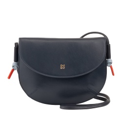 DUDU Borsa Donna a Tracolla con Patta in Vera Pelle, Piccola Borsetta a Spalla con Pattina a Bottone Magnetico, Borsa