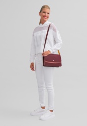 DUDU Borsa Tracolla Donna in Pelle Made in Italy Grande Design Rigida Elegante con Patta, a 3 Scomparti - Img 7