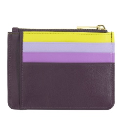 DUDU Bustina porta carte di credito in vera pelle colorata portafogli con zip - Img 2