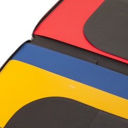 DUDU Cartella Portadocumenti A4 in Pelle Portablocco da Ufficio Cartellina Porta Tablet iPad Multicolore con Zip - Img 4