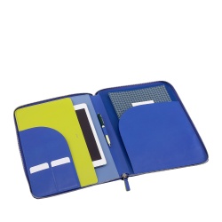 DUDU Cartella Portadocumenti A4 in Pelle Portablocco da Ufficio Cartellina Porta Tablet iPad Multicolore con Zip - Img 5