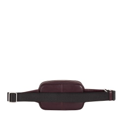 DUDU Marsupio in Pelle Uomo con Cinghia Addominale Regolabile, Marsupio Colorato a Tasca Singola con Cerniera, Porta Cellulare, Borsello da Viaggio, Marsupio da Scooter Moto Bicicletta - Img 2