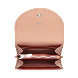 SUMGOGO Portafoglio porta carte di credito per le donne in pelle piccolo sottile carino mini tasca frontale portafogli portamonete portachiavi, Rosa, Piccola custodia per carte sottile