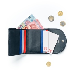 DUDU Portafoglio Donna in Pelle Vera Morbida Piccolo, Tasche Portacarte, Porta Banconote, Cerniera Posteriore per Monete, Portafogli RFID con Chiusura a Bottone Colorato - Img 5