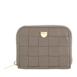 DUDU Portafoglio Donna Piccolo in Pelle Intrecciata Zip Around – Elegante e Compatto, Porta Carte, Portamonete e Banconote con Cerniera