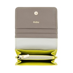 DUDU Portafoglio Donna Piccolo in Pelle Schermato RFID Colorato Ultra Compatto con Zip Interna e 8 Porta Carte Tessere - Img 5