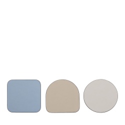 DUDU Set di 3 Sottobicchieri in Morbida Pelle Colorati, Bifacciale Double Face, di Forma Quadrati Rotondi, 9,5x9,5 cm, Design Elegante - Img 2
