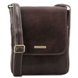 John - Borsello da uomo in pelle con zip frontale