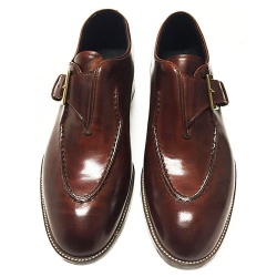 MOCASSINI UOMO CON FIBBIA IN PELLE DIPINTI A MANO GAROFALO GIANBATTISTA ARTIGIANALI MADE IN ITALY