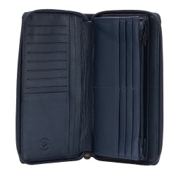 Nuvola Pelle Portafoglio Donna Grande con Cerniera in Pelle Zip Around 14 Tasche Porta Carte di credito e Portamonete - Img 2