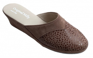 PANTOFOLA DONNA MILLY IN CAMOSCIO ARTIGIANALE MADE IN ITALY - Img 3
