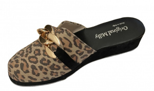 PANTOFOLA DONNA MILLY IN CAMOSCIO STAMPA LEOPARDO ARTIGIANALE MADE IN ITALY - Img 6