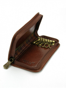 PORTACHIAVI LUNGO IN PELLE A 6 GANCI CON ZIP LE ARTI - Img 3
