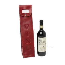 Portavino in pelle - rosso