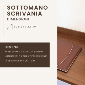 SOTTOMANO DA SCRIVANIA IN PELLE A RIBALTA 60x34 CM MARUSE - Img 6