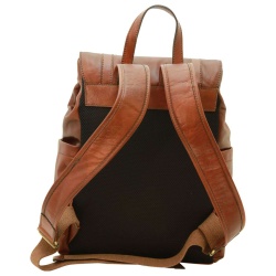 Zaino per laptop in pelle. Marrone Mogano - Img 2