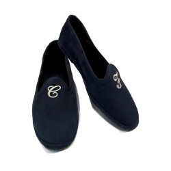 BALLERINE FRIULANE DONNA GEDA IN CAMOSCIO NERO MIS. 39 INIZIALI "L" e "C" MADE IN ITALY - Img 2