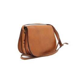 Borsa a tracolla da donna in pelle di vitello pieno fiore-Cuoio - Img 2