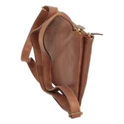 Borsa a tracolla di vitello pieno fiore - marrone - Img 7