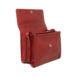 Borsa a tracolla di vitello pieno fiore-Rosso - Img 3