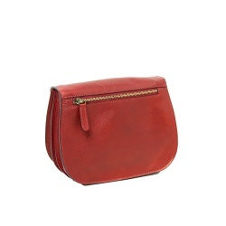 Borsa a tracolla di vitello pieno fiore-Rosso - Img 3