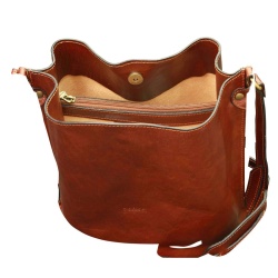 Borsa a tracolla in pelle. Marrone - Img 2