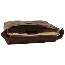 Borsa Messenger in pelle. Marrone scuro - Img 3