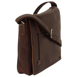 Borsa Messenger in pelle. Marrone scuro - Img 5