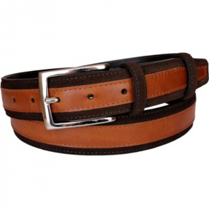 CINTURA UOMO 3,5 CM BICOLORE IN PELLE E CAMOSCIO ORIONE BELTS ARTIGIANALE MADE IN ITALY
