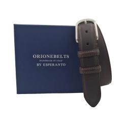 CINTURA UOMO 3,5 CM IN PELLE ORIONE BELTS ARTIGIANALE MADE IN ITALY - Img 4
