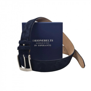 CINTURA UOMO 4 CM IN CAMOSCIO ORIONE BELTS ARTIGIANALE MADE IN ITALY - Img 3